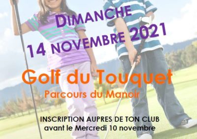 Challenge Inter-départemental des Ecoles de Golf : Dimanche 14 novembre 2021